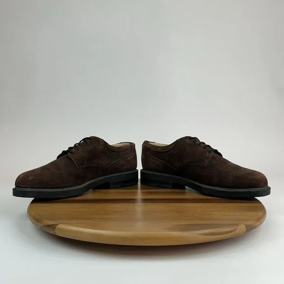 Hush Puppies Brown Suede Comfort Lace Up Plain Toe Dress Shoes Oxfords Size 11 M