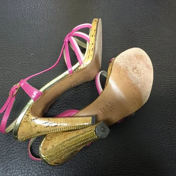 I. Miller Leather Strappy slingback Heels 6.5 Ital