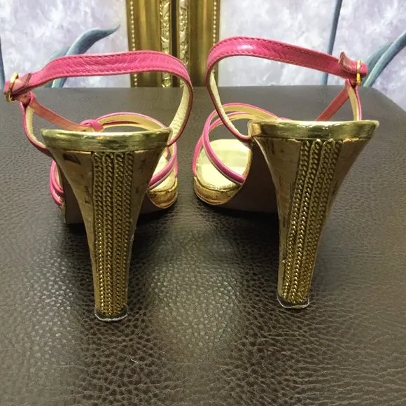 I. Miller Leather Strappy slingback Heels 6.5 Ital