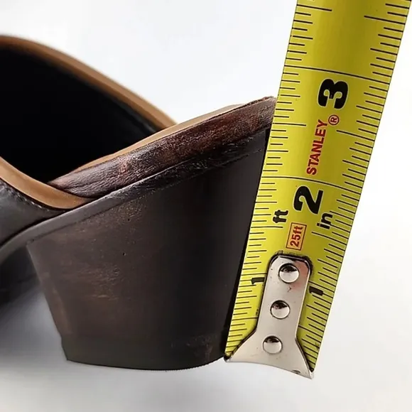 Icon Women's Leather Tan Wearable Art Western Horses Heeled Mules Shoes Size 7
