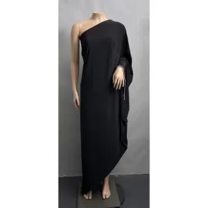 Ieena Mac Duggal Dress Women 16 Black Asymmetrical Hem Sheath Cocktail NWT 11247