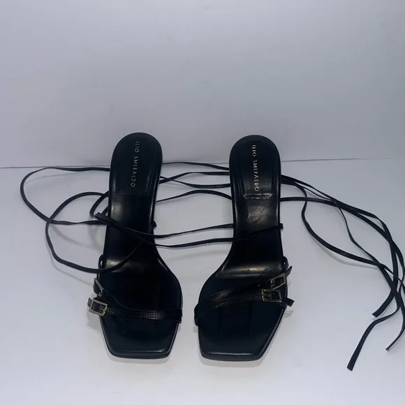 Ilio Smeraldo Black Strappy Heels