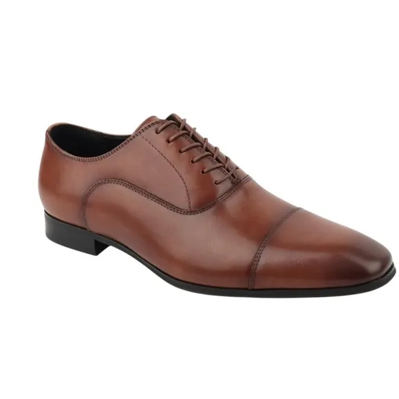 INC International Concepts Brown Oxford Shoes Cap-Toe Design