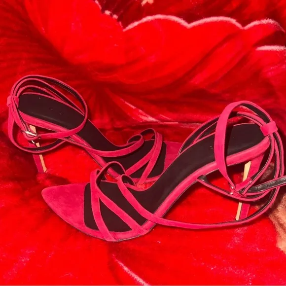 IRO red suede heeled sandals with strap size 40 EU
