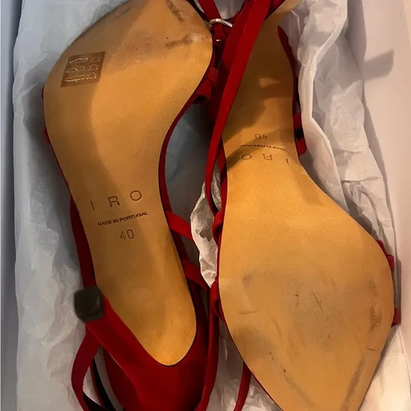 IRO red suede heeled sandals with strap size 40 EU