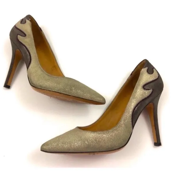 Isabel Marant Étoile Gilby Metallic Flame Pumps