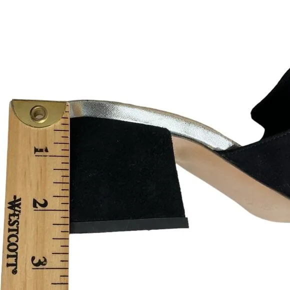 ISLO by Isabella Russo Black Suede Mules Tassel Front Detail Heels Women’s 37
