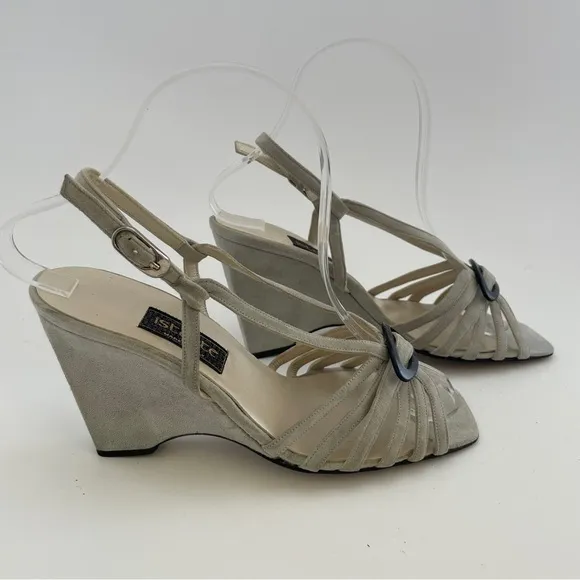 istante, Versace Wedge Heels with Intricate Straps