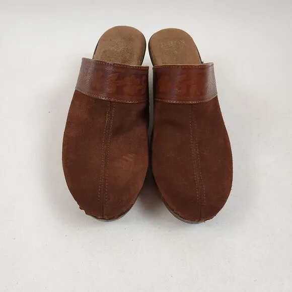 Italian Shoemakers y2k damiani's Archie Leather Heeled Clogs shoes Size 8