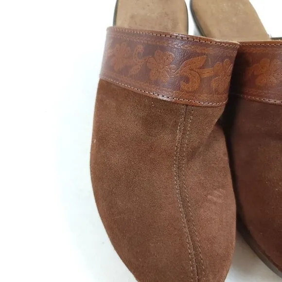 Italian Shoemakers y2k damiani's Archie Leather Heeled Clogs shoes Size 8
