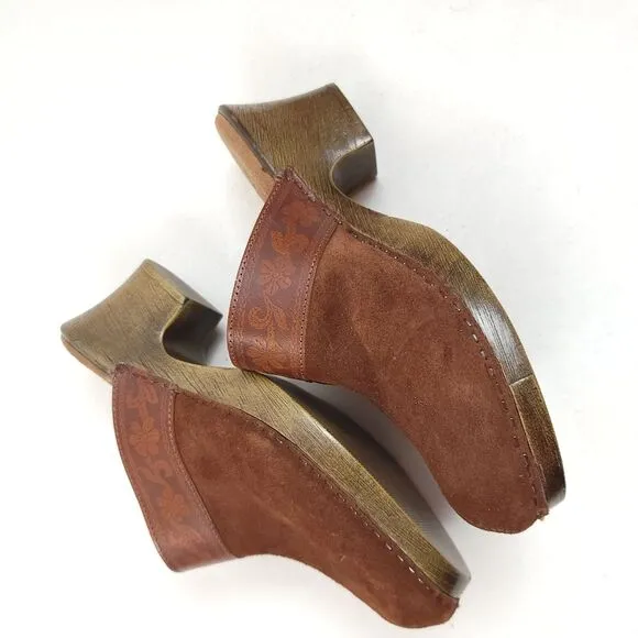 Italian Shoemakers y2k damiani's Archie Leather Heeled Clogs shoes Size 8