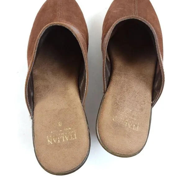 Italian Shoemakers y2k damiani's Archie Leather Heeled Clogs shoes Size 8