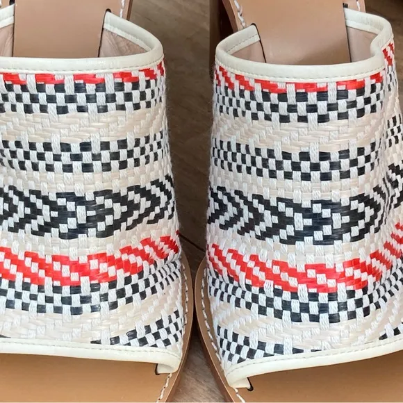 J Crew Marlow Mules Heels Slides Southwestern weave size 10