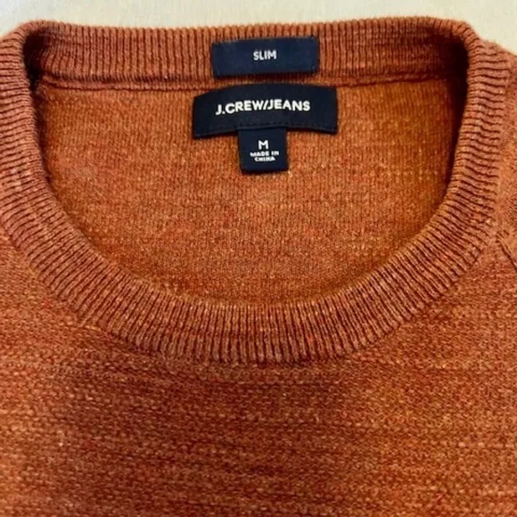 J Crew Medium/Slim Slub Cotton Lightweight Sweater Rusty Brown MINT!‌‌‌‌