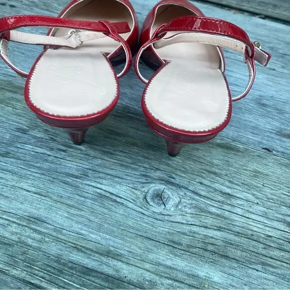 J Crew Pointed-toe heels in Italian patent leather 8.5 in red