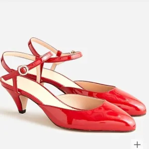 J Crew Pointed-toe heels in Italian patent leather 8.5 in red