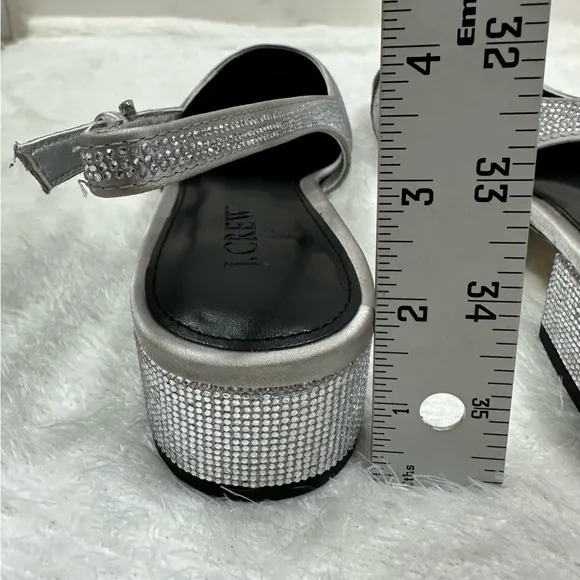 J. Crew Silver and Black Slingback Heels🤍