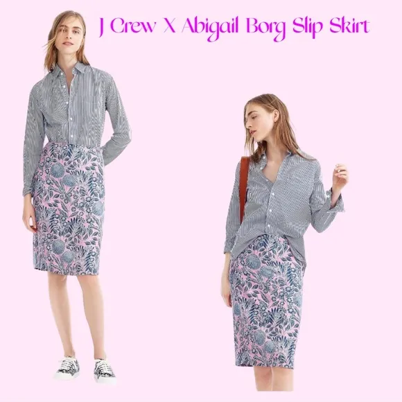 J Crew X Abigail Borg silk slip skirt