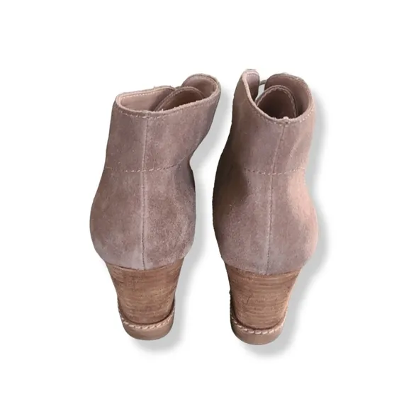 J. Jill Platform Chukka Wedge Boots 9.5 Ankle Booties Tan Suede Lace Up Oxfords