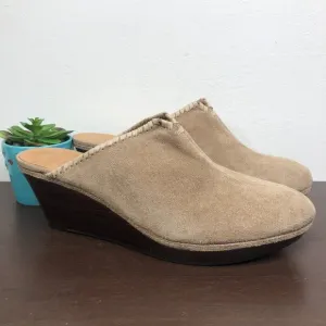 Jack Rogers 'Simone' Suede Slip On Wedge Mules Women's Size 10M