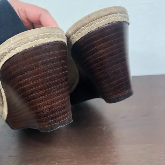 Jack Rogers 'Simone' Suede Slip On Wedge Mules Women's Size 10M