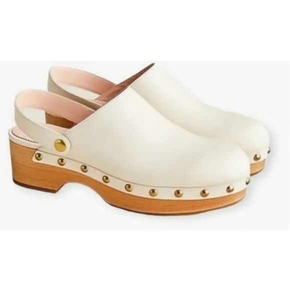 J.Crew Convertible leather Clogs Mules Size 6.5 Cream