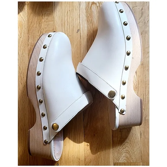 J.Crew Convertible leather Clogs Mules Size 6.5 Cream