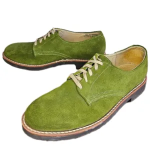 J.Crew Green Suede Oxfords Men's 9 1/2 D Leather Shoes Dapper Vintage Statement