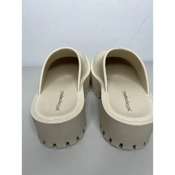 Jeffrey Campbell Clogge Shoes Cream Platform Chunky Lug Mule Clog Women’s Size 6