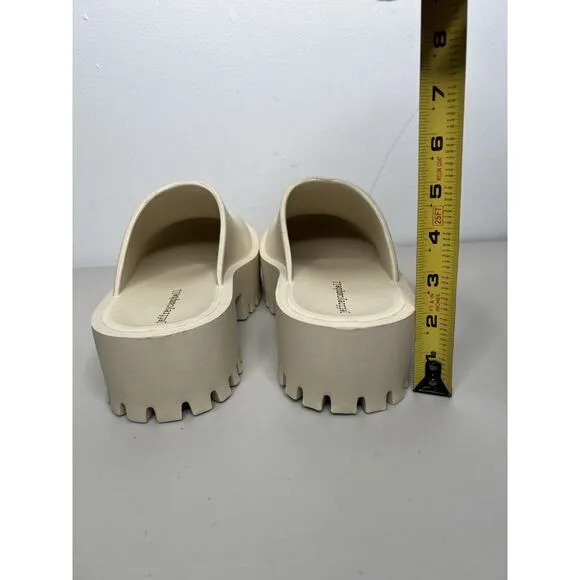 Jeffrey Campbell Clogge Shoes Cream Platform Chunky Lug Mule Clog Women’s Size 6