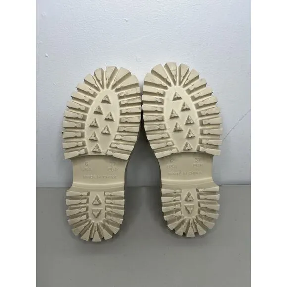 Jeffrey Campbell Clogge Shoes Cream Platform Chunky Lug Mule Clog Women’s Size 6