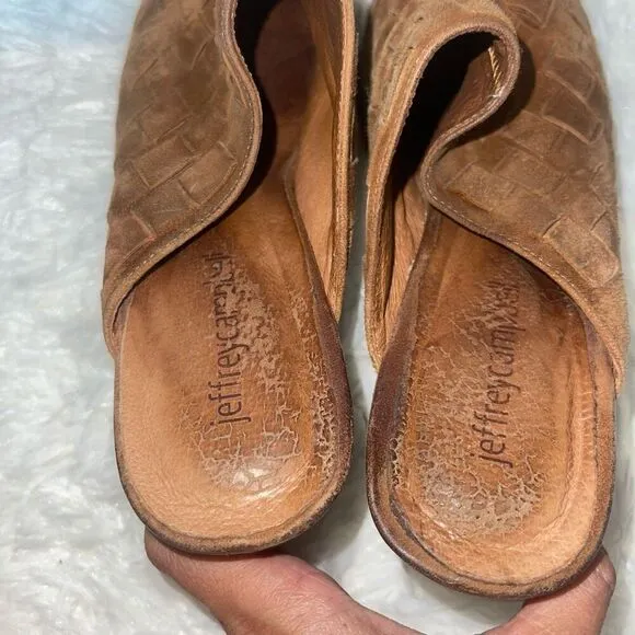 Jeffrey Campbell Cognac Brown Favela Weave Mules