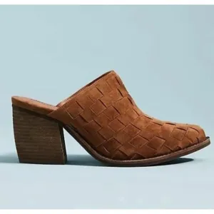 Jeffrey Campbell Cognac Brown Favela Weave Mules