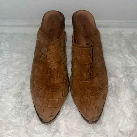 Jeffrey Campbell Cognac Brown Favela Weave Mules