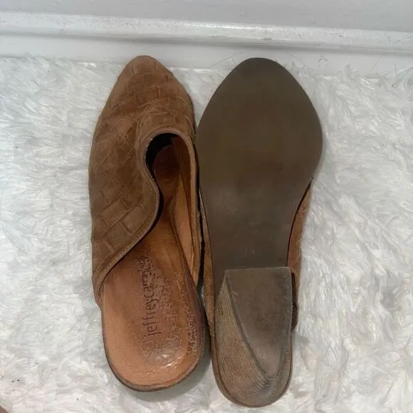 Jeffrey Campbell Cognac Brown Favela Weave Mules
