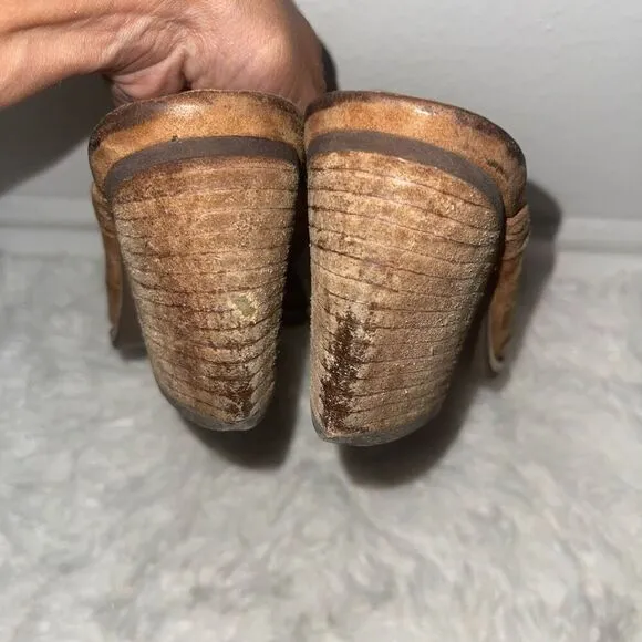 Jeffrey Campbell Cognac Brown Favela Weave Mules