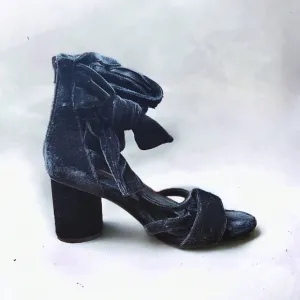 Jeffrey Campbell Faustino Black Velvet Strappy Heels