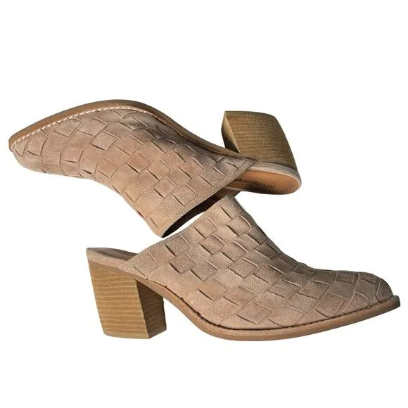 Jeffrey Campbell Favela Woven Mules Rose Size 10