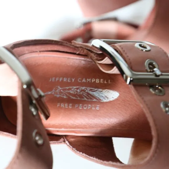 Jeffrey Campbell Free People Hendrix Heels Rose 8 Strappy Pointed Toe Western