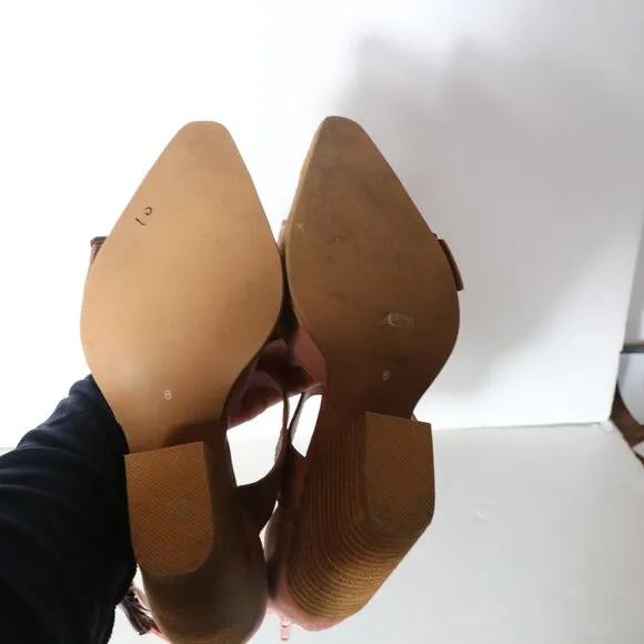 Jeffrey Campbell Free People Hendrix Heels Rose 8 Strappy Pointed Toe Western