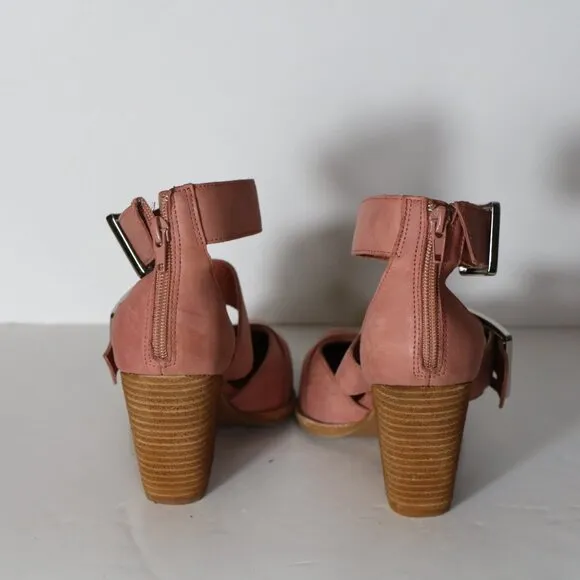 Jeffrey Campbell Free People Hendrix Heels Rose 8 Strappy Pointed Toe Western