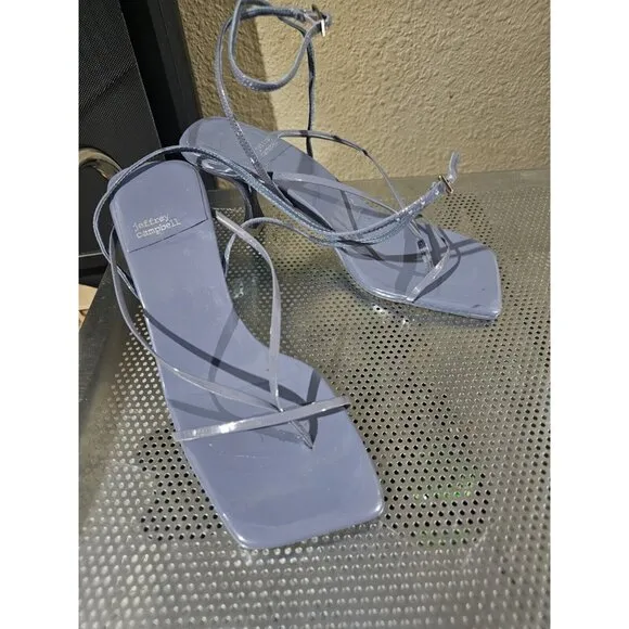 Jeffrey Campbell Leeda Strappy Heels Shoes Blue Gray Women's 9