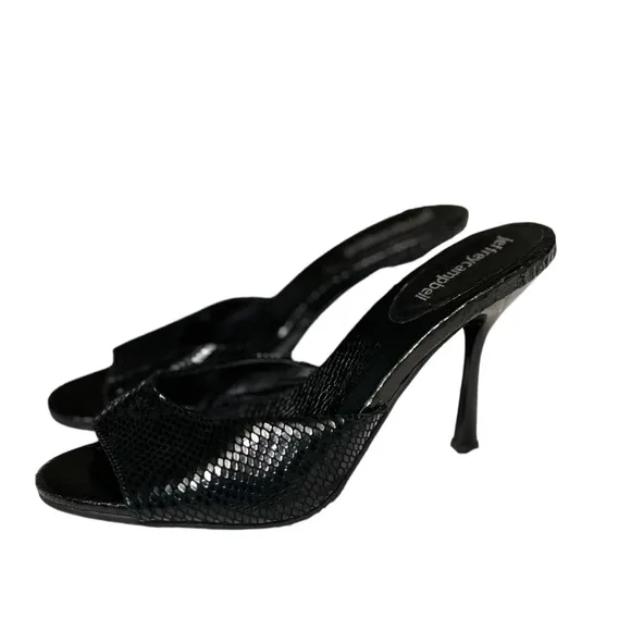 JEFFREY CAMPBELL Python Snake Pattern Leather Heels Mules