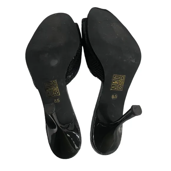 JEFFREY CAMPBELL Python Snake Pattern Leather Heels Mules