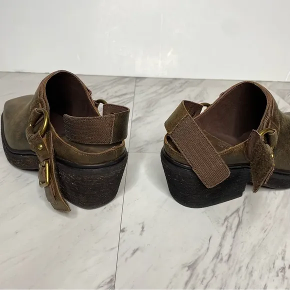 Jeffrey Campbell Rockaways Harness Slingback Brown Leather Mule 6