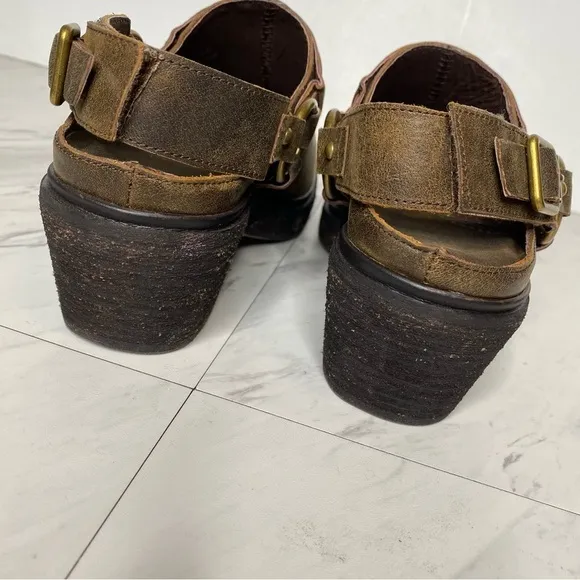Jeffrey Campbell Rockaways Harness Slingback Brown Leather Mule 6