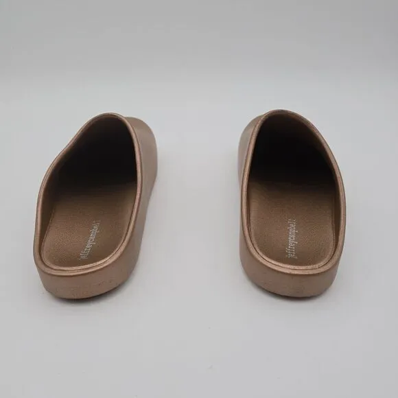 Jeffrey Campbell Shoes Womens 8 Gold Bronze Slip On Mules Clogs Unclogged Garden