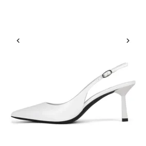 Jeffrey Campbell White Gambol Slingback Pointed Tie Pump Heels