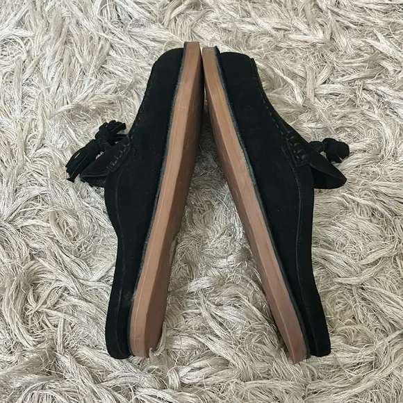 Jeffrey Campbell Wrkathome Tassel Slip-On Mules In Black Suede size 6