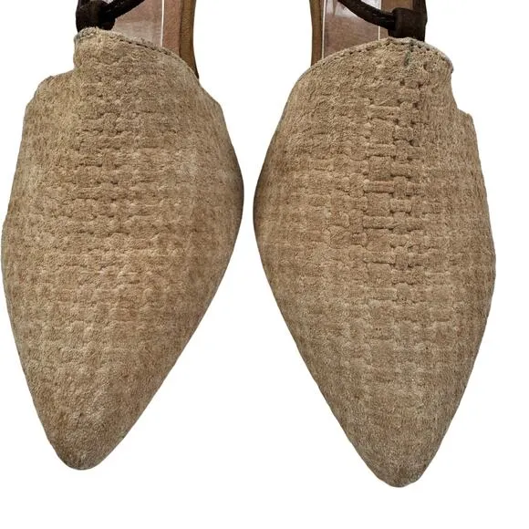 Jeffrey Campbell x Free People Berlin Boho Tan Suede Wrap Heels Women's Size 9